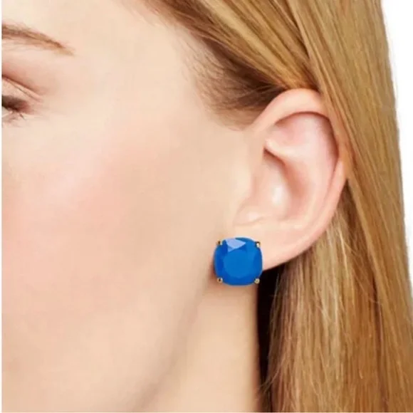 kate spade Black Faceted Cushion Stud Earrings with Gold-Tone Setting - Picture 6 of 10